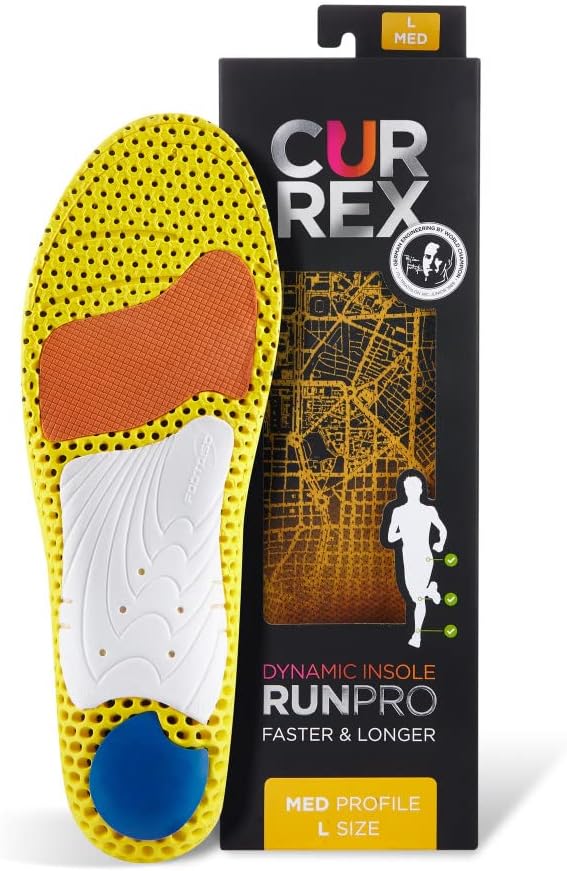 CURREX RunPro Insoles for Running Shoes – Arch Support Inserts to Help Reduce Fatigue, Prevent Injuries & Boost Performance – for Men & Women – Medium Arch, XL