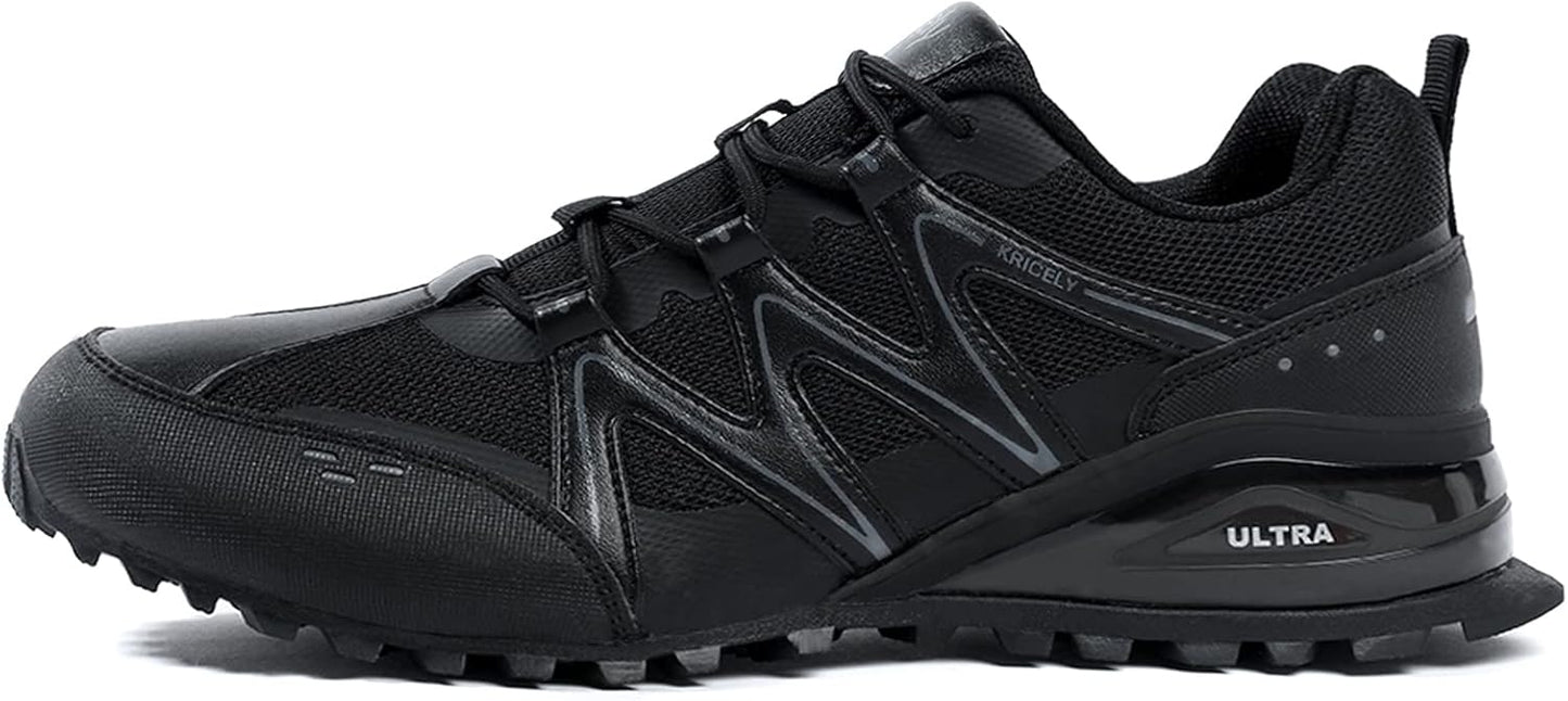 Kricely Men's Walking Shoes Breathable Lightweight Fashion Sneakers Non Slip Sport Gym Jogging Trail Running Shoes