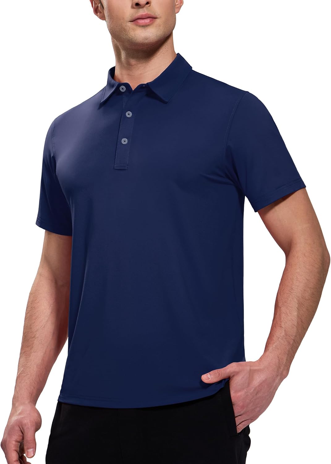 MIER Polo Shirts for Men Short Sleeve Dry Fit Performance Golf Tennis Active Collared Shirts, UPF 50+ Sun Protection
