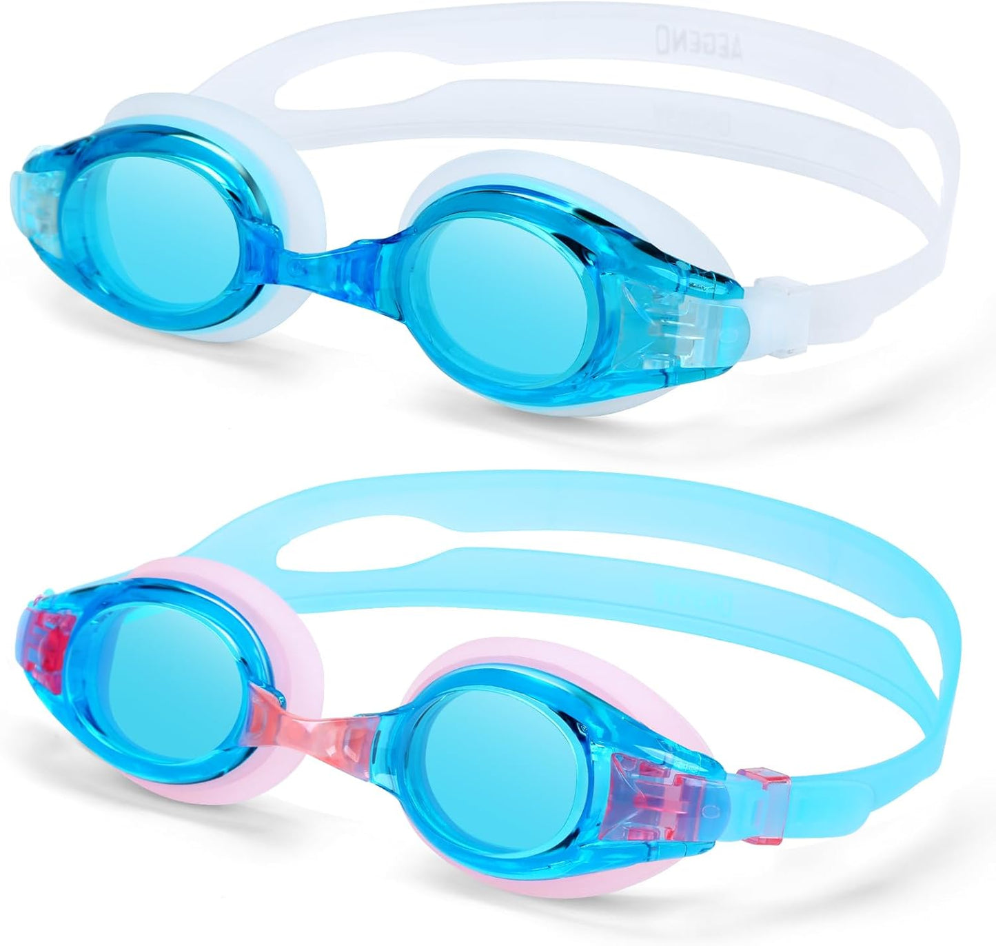 Aegend 2 Pack Kids Goggles, Swimming Goggles for Kids Age 4-16 Boys and Girls Youth, Anti-Fog Waterproof Anti-UV Pool Goggles