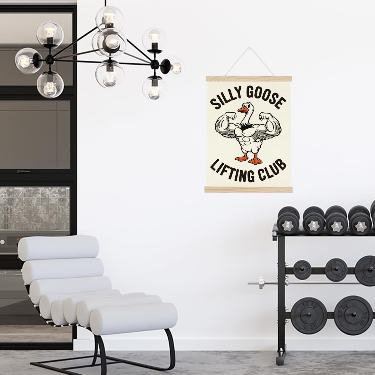 Gym Motivational Posters Funny College Dorm Posters Gifts for Guys Girls Friends SIilly Goose Lifting Club Gym Flag Wall Art Decor Sign for Home Gym Bedroom Office