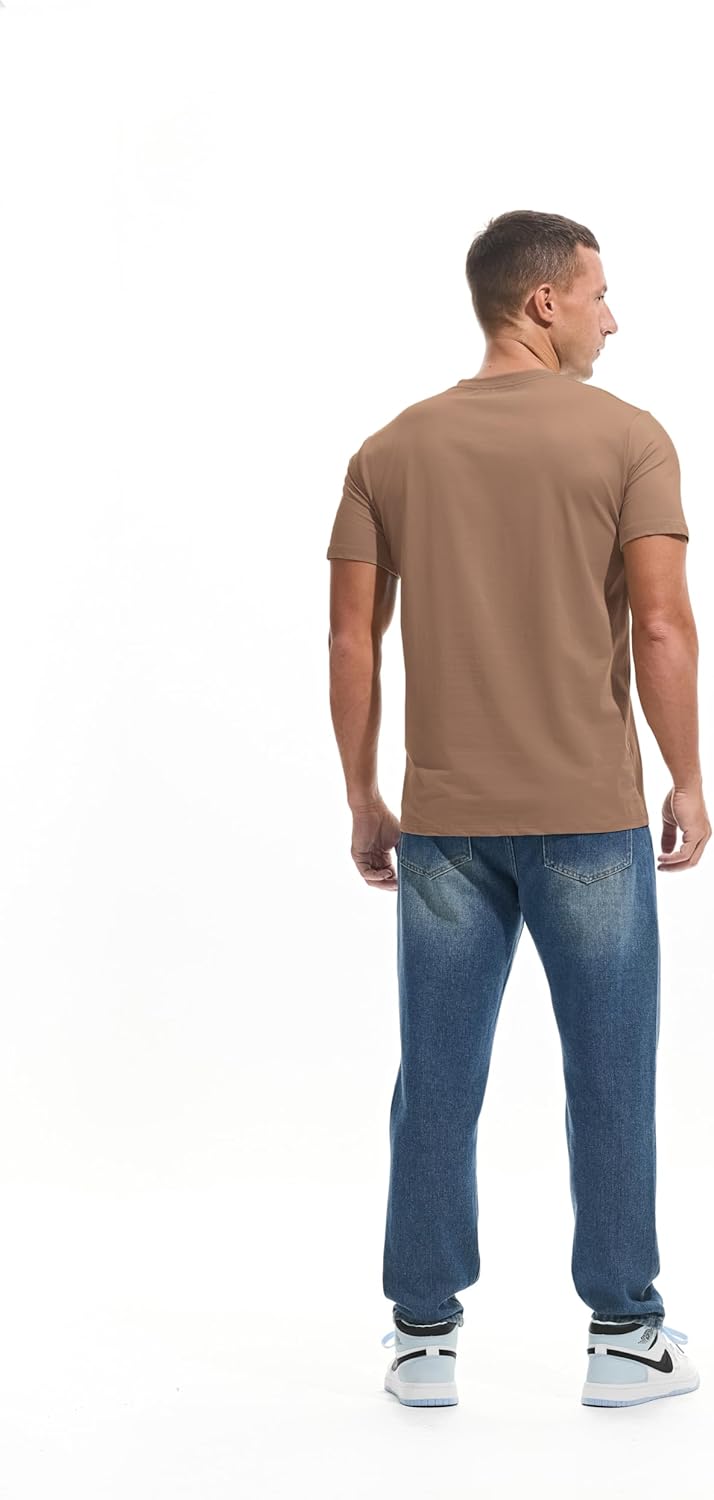 VEIISAR Premium V Neck T Shirts for Men - Modern Fitted Tees Vneck Undershirts