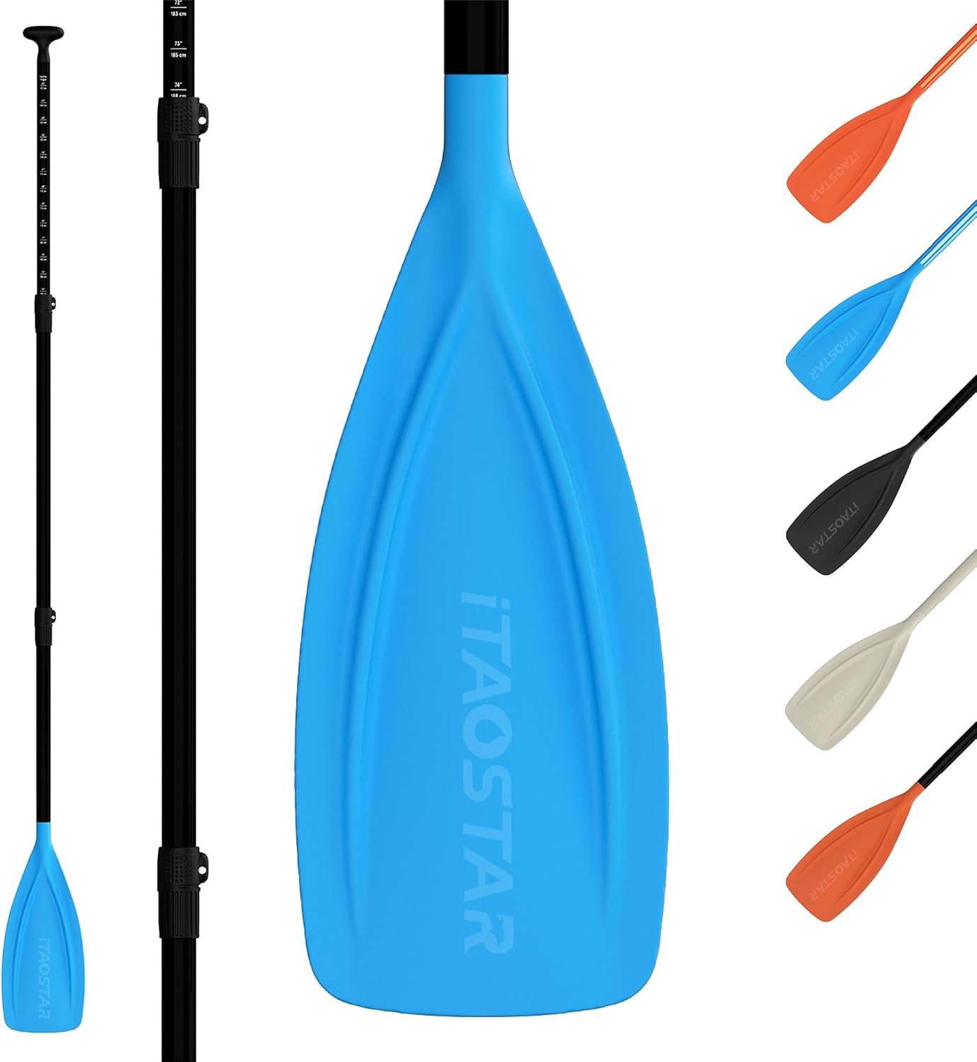 Paddle Board Paddle Detachable, Stand Up Paddle for Adults with Double Locks, Kayak Paddle Adjustable with Glass Fiber Blade, Floating Paddle Board Oar with Lightweight