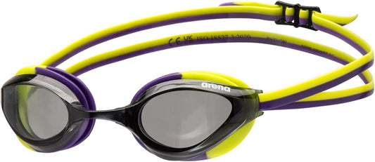ARENA Unisex Python Racing Swim Goggles for Men and Women Anti-Fog No Leak Max Comfort Dual Strap, Mirror/Non-Mirror Lens