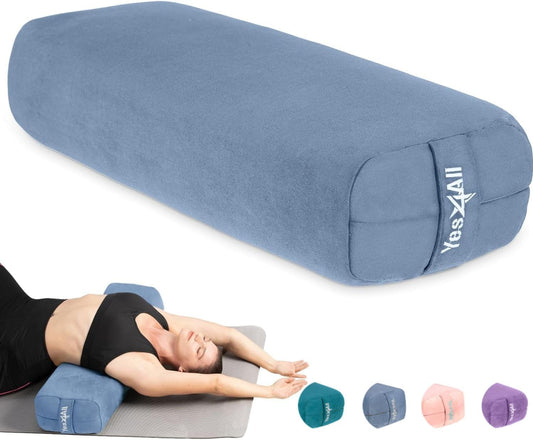 Yes4All Triple-Layer Sponge Yoga Bolster Pillow for Restorative Yoga & Meditation - Versatile Yoga Support Pillow, Balance & Poses Modification
