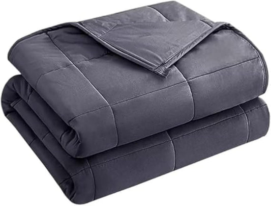 yescool Weighted Blanket for Adults (12 lbs, 60” x 80”, Grey) Cooling Heavy Blanket for Sleeping Perfect for 110-130 lbs, Queen Size Breathable Blanket with Premium Glass Bead, Machine Washable