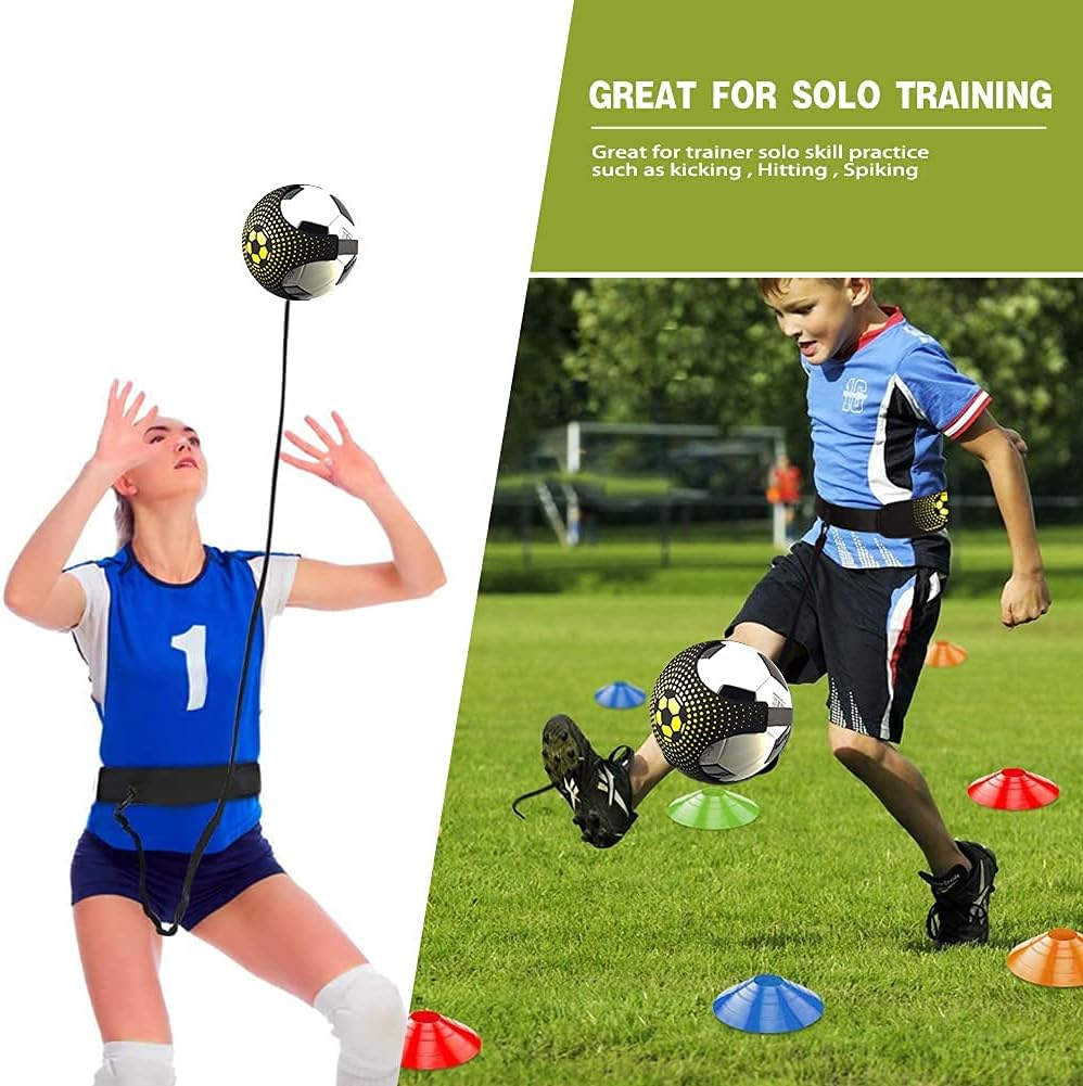 Soccer Speed Agility Training Set - 20FT Agility Ladder 12/16 Sports Cones and Soccer Kick Trainer Football Training Equipment Footwork Drills for Youth and Adults