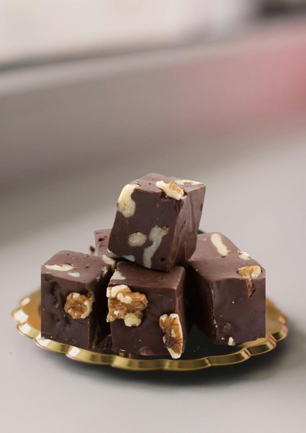 Nuts To You 6.6 Oz. Sugar Free Smooth Creamy Chocolate Walnut Fudge | Fresh Gourmet Candy | Decadent and Delicious Handcrafted Fudge