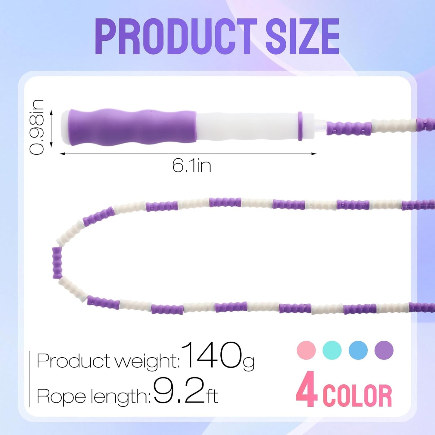 Yunsailing 20 Pack Jump Ropes for Adults Kids, 9.2 Feet Adjustable Length Free Segmented Skipping Rope Bulk Soft Beaded Jumping Ropes for Women Men Exercise Training Workout Weight Loss