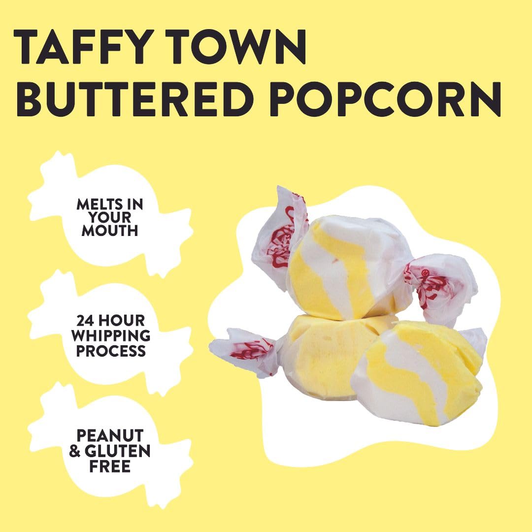 Taffy Town Saltwater Taffy, Buttered Popcorn, 2.5Lb