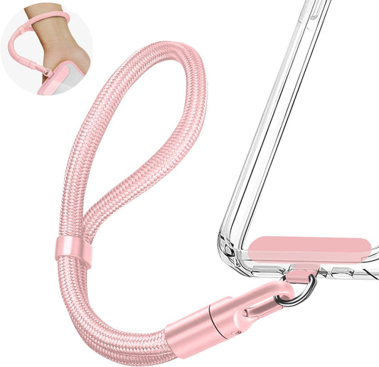 Phone Wrist Strap Lanyard, Adjustable Wristlet Strap Lanyard with Slim Patch for iPhone and Most Cell Phone – Pink