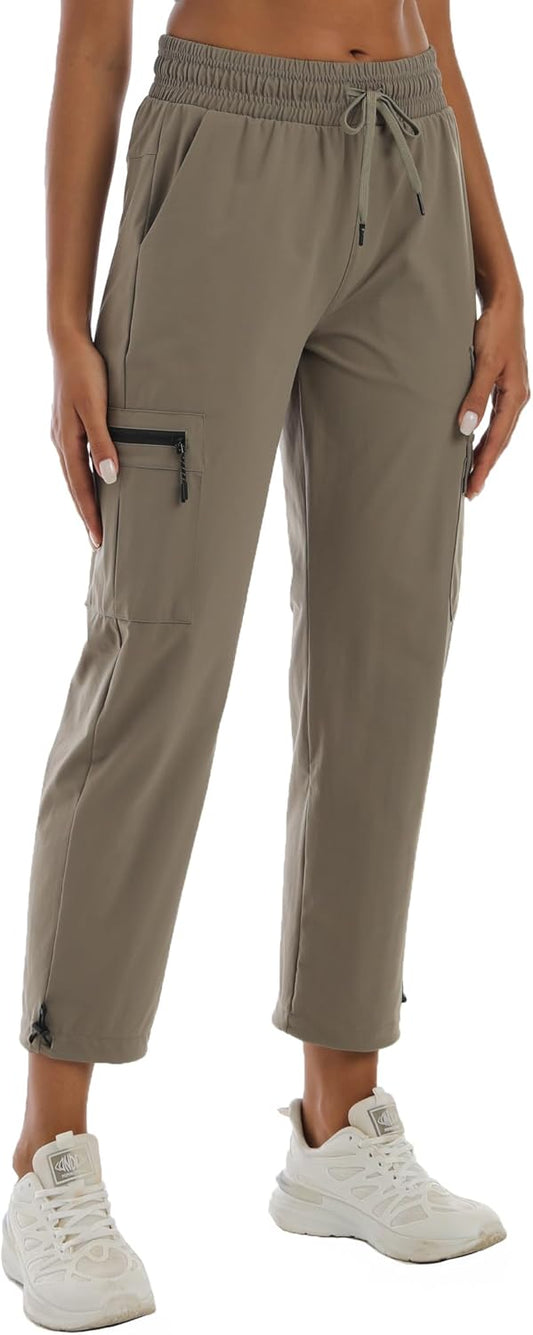 Women's Hiking Pants with Pockets - Travel Lounge Outdoor Quick Drying Lightweight Water Resistant Joggers