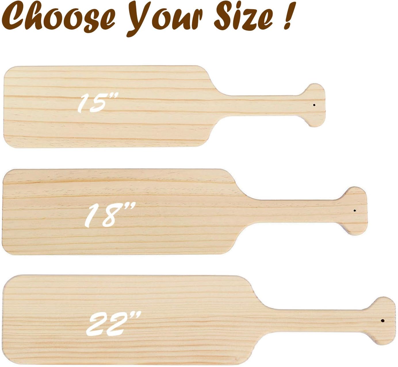 BATTIFE 2Pack 15 Inch Greek Fraternity Paddle, Unfinished Solid Pine Wood Paddles, Wooden Sorority Frat Paddle for Arts Crafts