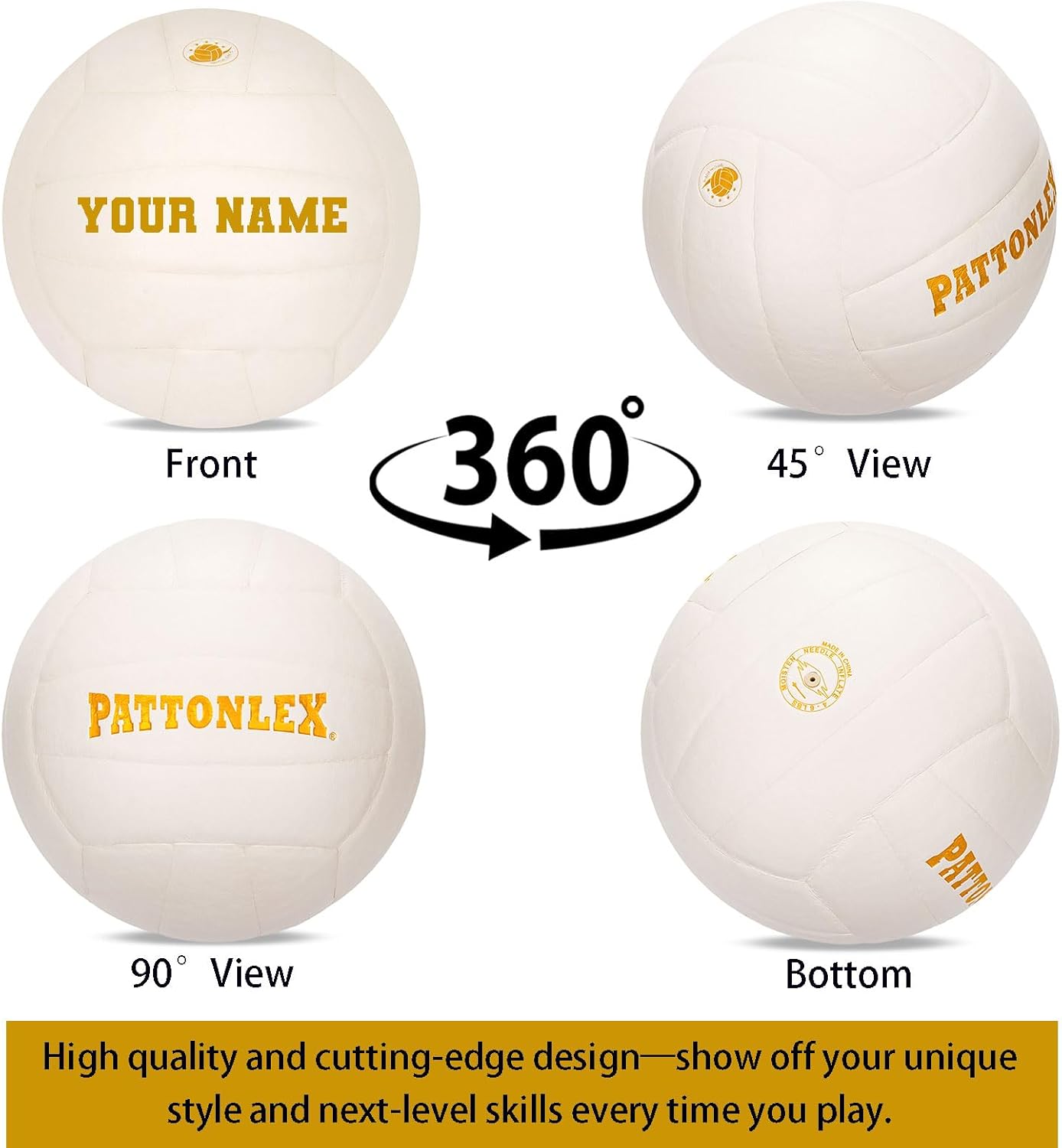 Personalized Indoor Volleyball – Official Size 5 Composite Leather Volleyball for Adults & Teens – Custom Name Volleyball for Gifts, Training, Games