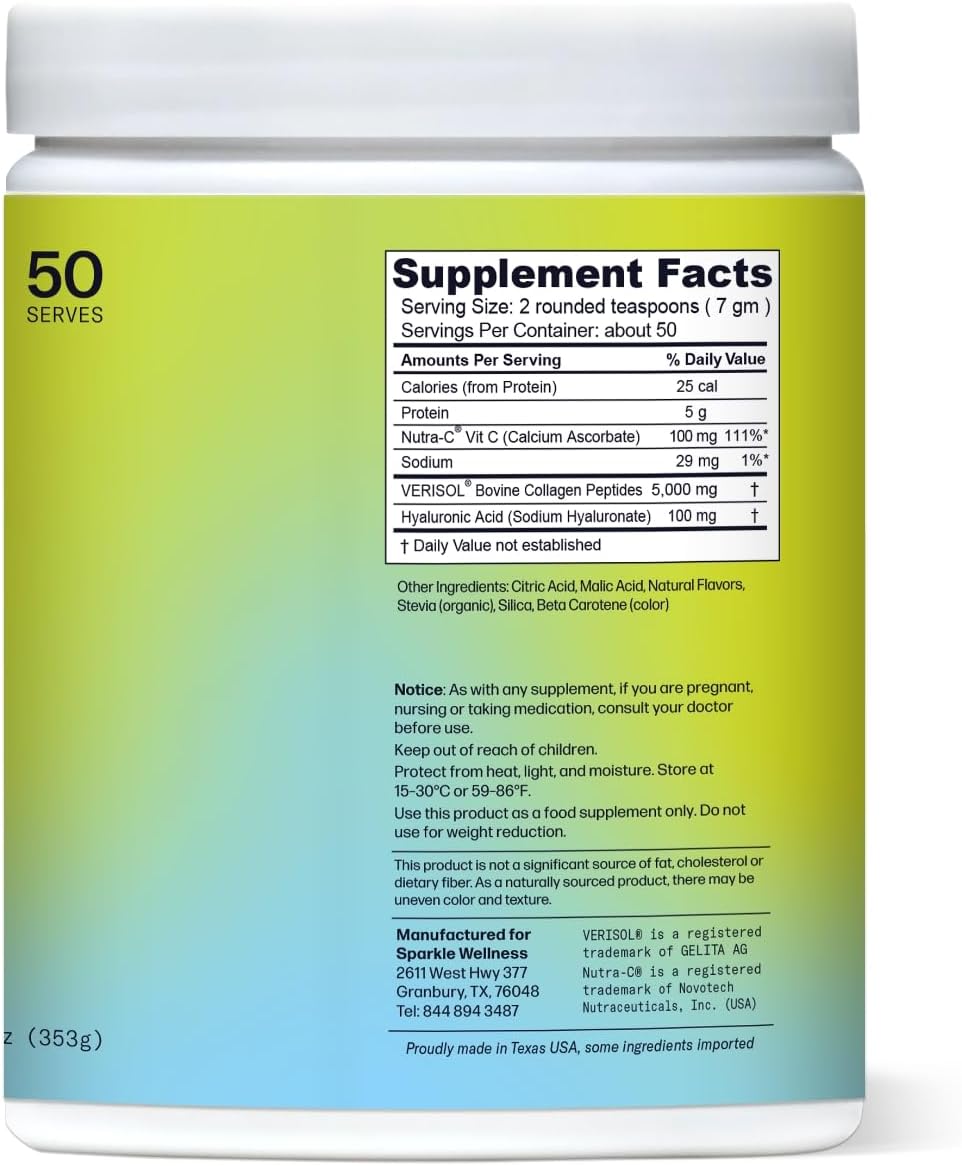 Sparkle Wellness Skin Boost Plus (Tropical) [50-Serves] | Collagen Powder Supplement with VERISOL Bioactive Hydrolyzed Collagen Peptides, Vitamin C & Hyaluroic Acid