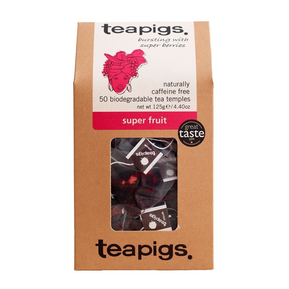 Teapigs Super Fruit Tea Bags Made With Whole Fruit, caffeine-free, natural ingredients (1 Pack of 50 Teabags)