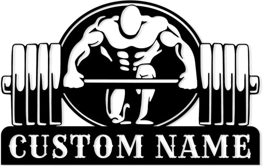 Customized Metal Gym Name Sign, Personalized Sports Room Wall Art,Metal Gym Sign,Unique Fitness Wall Sign, Gym Lovers Unique Gift, Gym Wall Art,Training Center Sign (Style-14)