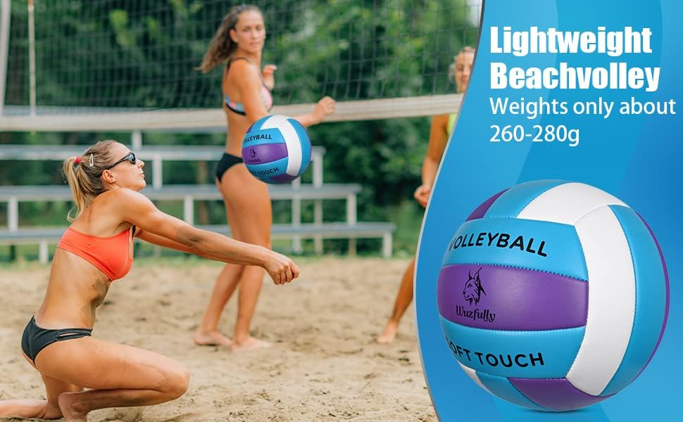Wuzfully Volleyball Official Size 5,Soft Volleyballs for Backyard Beach Park Play Games Practice Volleyball for Beginner Teenager(Best Gift)