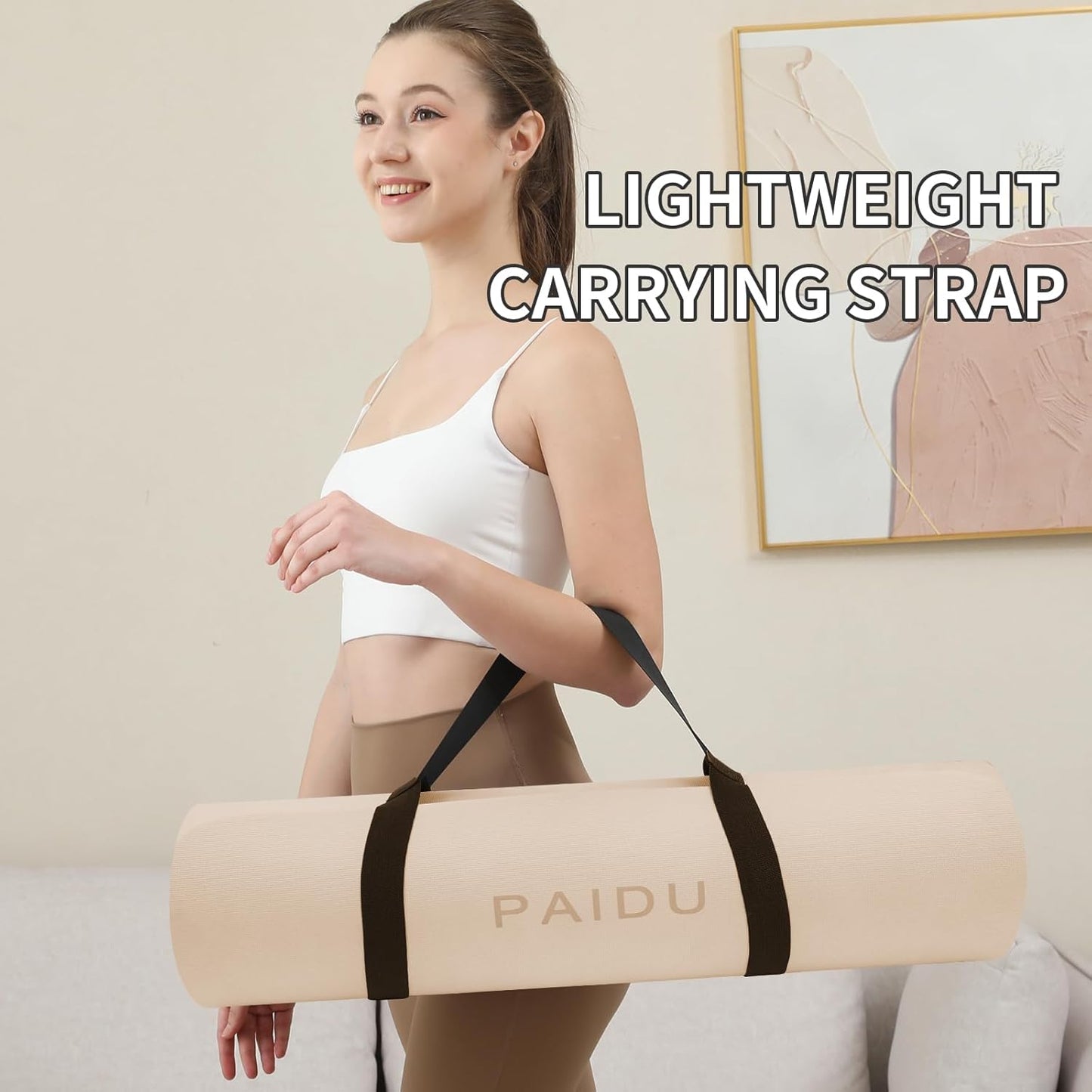 Yoga Mat Non Slip Anti-tear,extra thick-2/5 inch（10MM）High Resiliency Professional POE Yoga Mats for Women Men Kids,72"x24"inch,Workout, Yoga, Pilates and Floor Exercise, with Carrier Strap