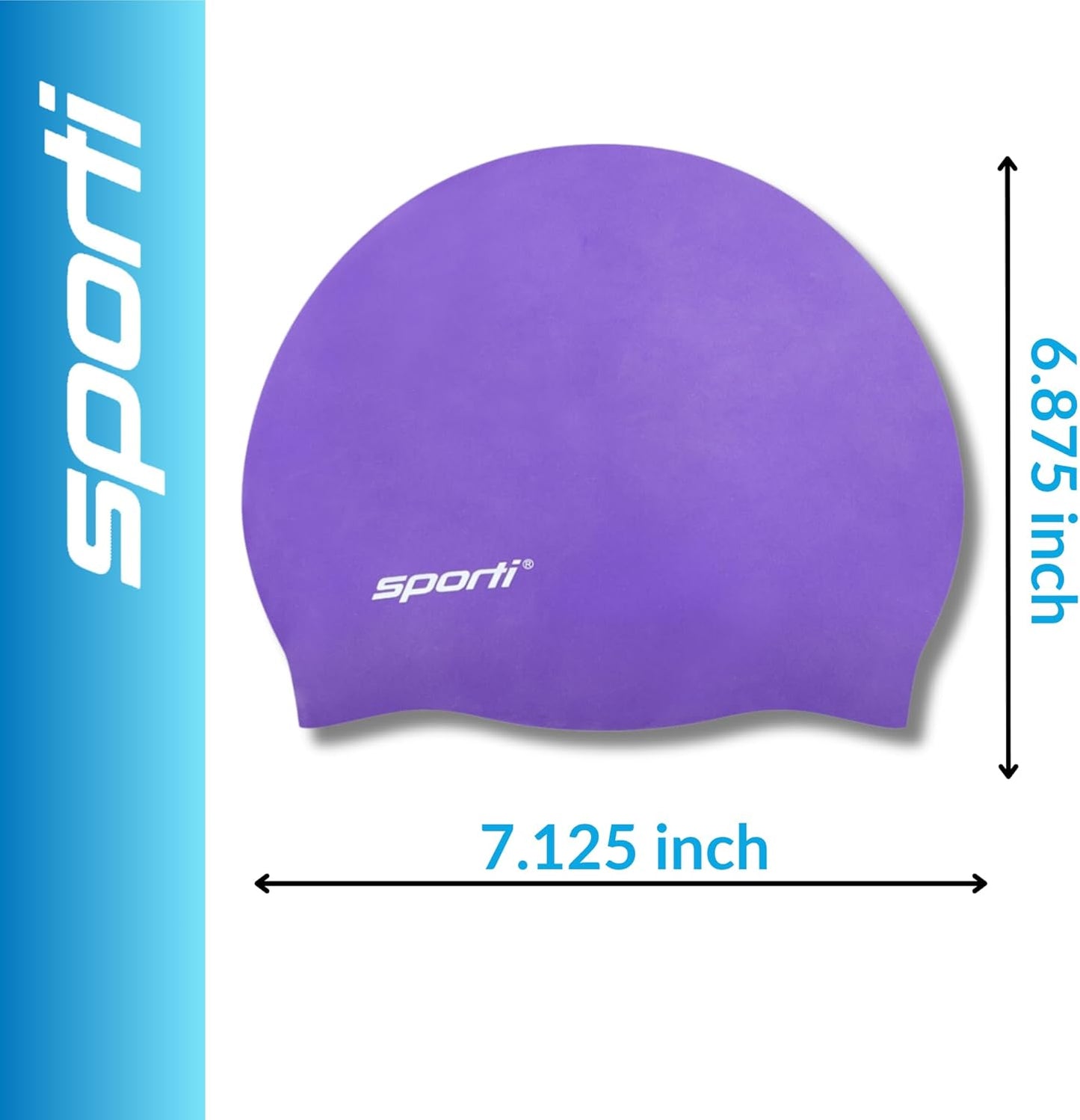 Sporti Silicone Swim Cap for Kids, Unisex Youth Swimming Cap, Protection Bathing Caps for Your Children, Aged 2-10