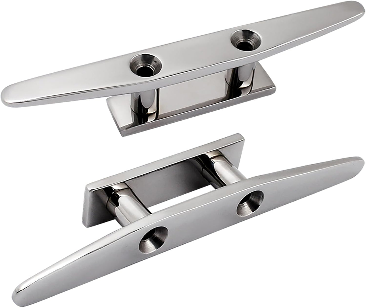 SHENGHUISS Boat Cleat 316 Stainless Steel Open Base Boat Dock Cleats with Fasteners, Marine Grade Rope Cleat for Boat, Dock, Deck, Kayak, Yacht, Nautical Decor (4"/5"/6"/8"/10")