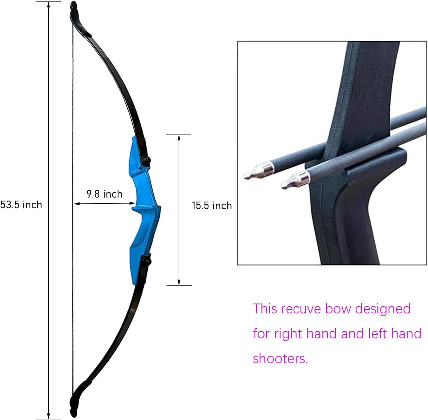 Archery Takedown Recurve Bow and Arrow Set Left/Rght Hand Longbow Kit Beginner Outdoor Hunting Shooting Practice 20lb 30lb 40lb