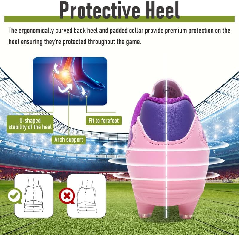 LIZRHA Soccer Shoes for Boys Girls Soccer Cleats Boys Girls Kids Athletic Outdoor Football Shoes Youth Football Cleats Outdoor & Indoor Soccer Shoes Lightweight, Running & Training for Students