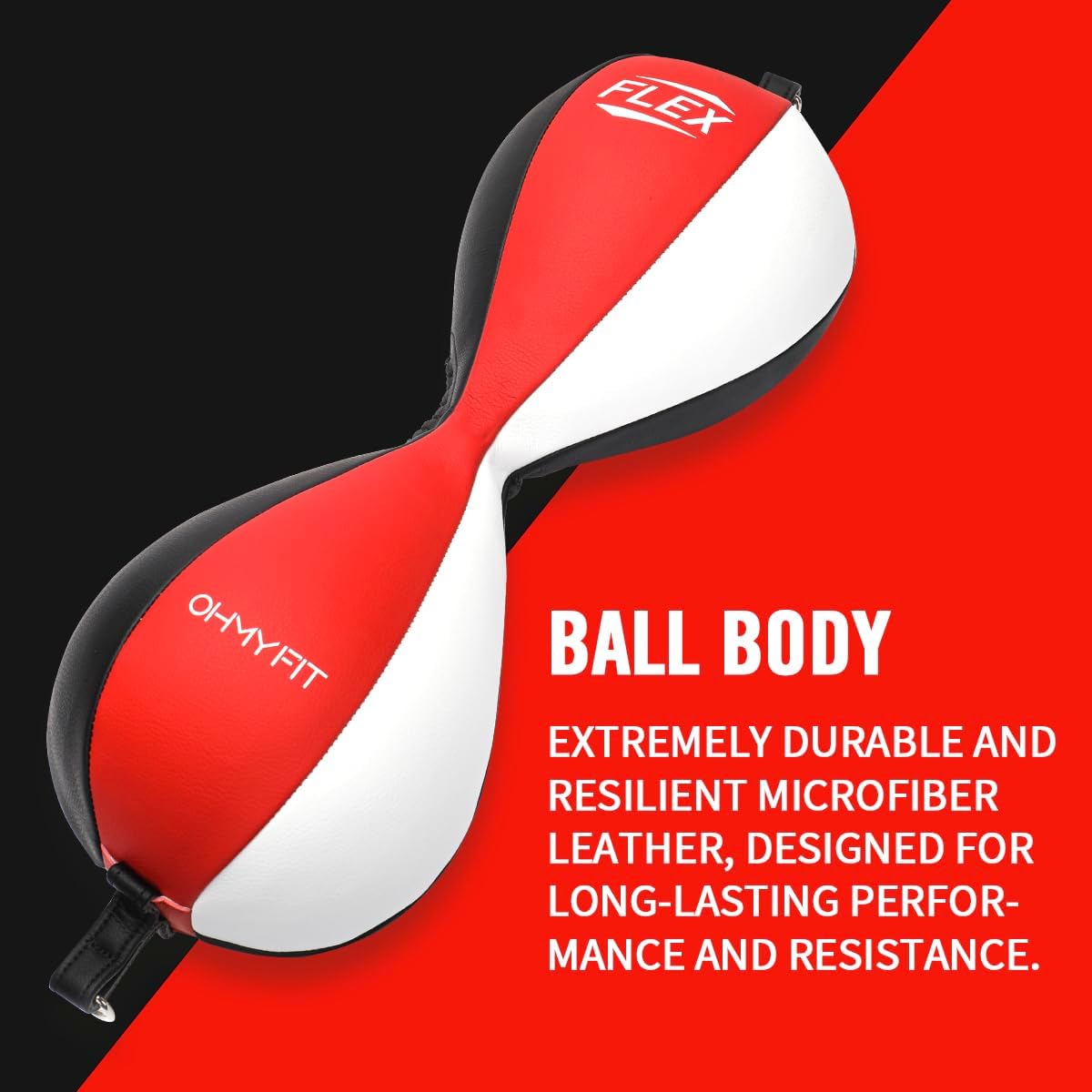 Flex Double End Punching Bag - Bungee Cords w/Special Flex Adjustable System - Durable Bladder Speed Bag - Boxing Training Equipment for Adults - Home Gym Accessories