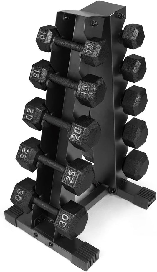 WF Athletic Supply 200Lb Dumbbell Set, 10-30Lb Dumbbell Set with A Frame Storage Rack for Muscle Toning, Strength Building & Weight Loss - Multiple Choices Available