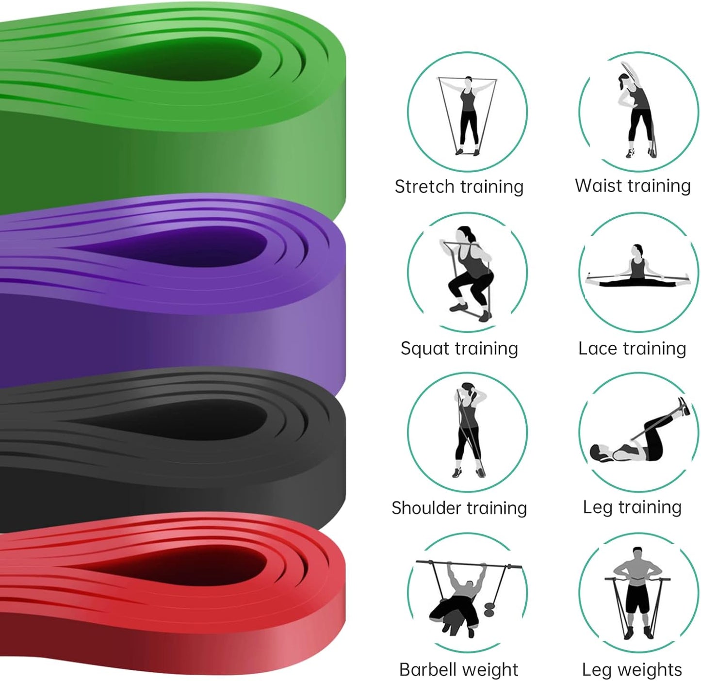 Alllvocles Resistance Band, Pull Up Bands, Pull Up Assistance Bands, Workout Bands, Exercise Bands, Resistance Bands Set for Legs, Working Out, Muscle Training, Physical Therapy, Shape Body, Men Women
