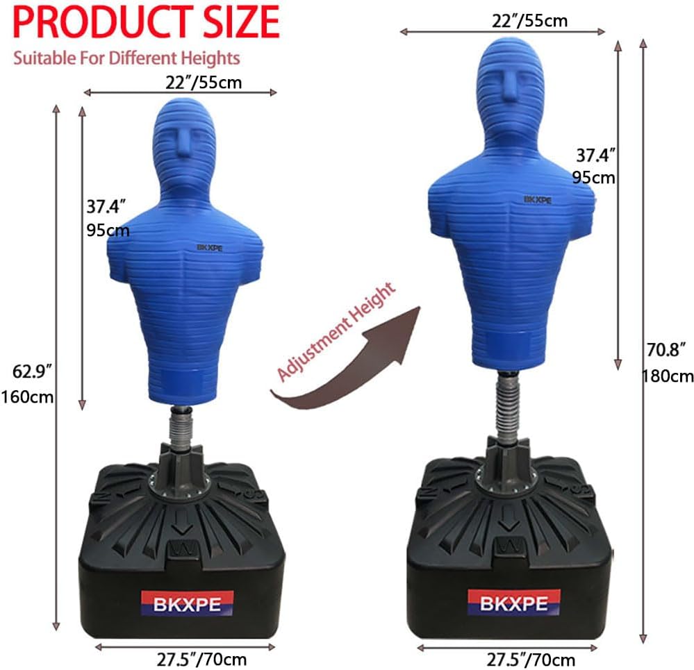 Punching Bags for Adults Silica Gel Heavy Bag Stand Bob Punching Dummy Kick Boxing Mannequin Home Gym