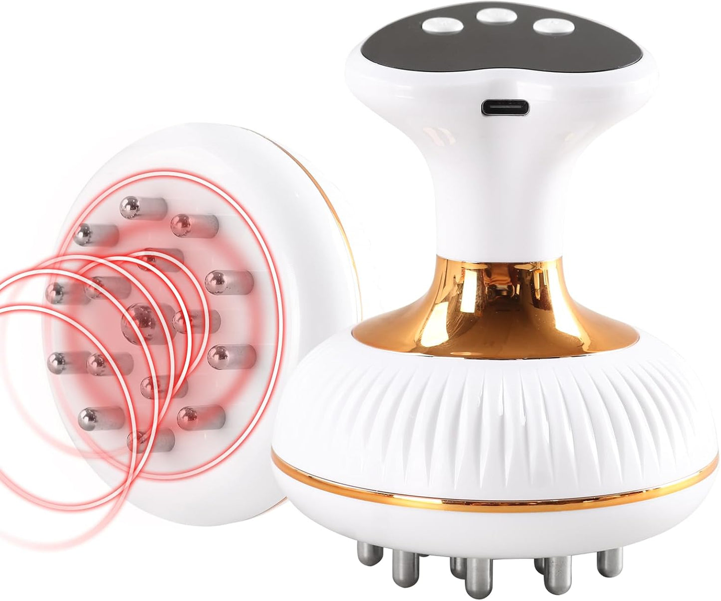 Lymphatic Drainage Massager, Anti-Cellulite & Stretch Mark Reduction Body Sculpting Machine for Legs, Arms & Belly, Skin Firming & Fat Loss, with Microcurrent, Heat, Light & Vibration