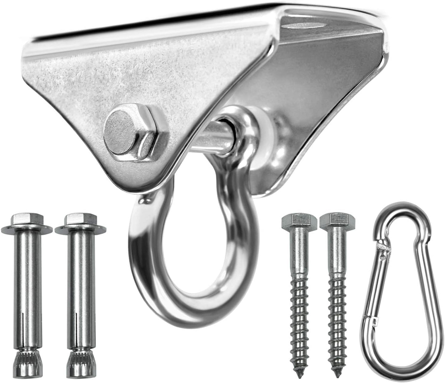 Yes4All Punching Bag Hanger, Stainless Steel Swivel Chain with 4 Snap Hooks for Heavy Bag, Gym Swing, Trapeze, and Hammock