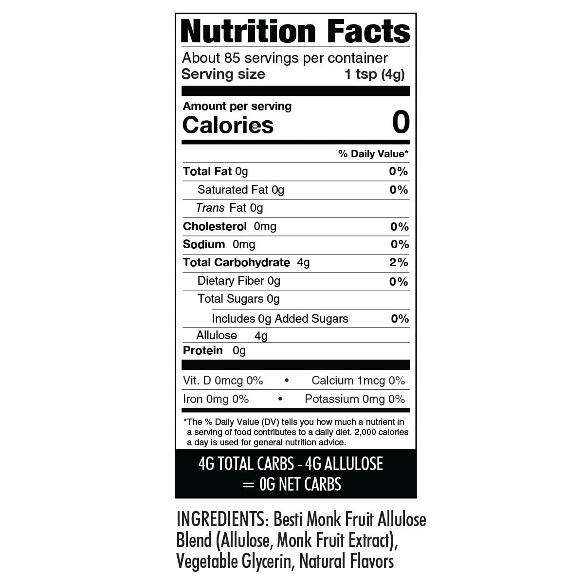 Wholesome Yum Besti Natural Brown Sugar Substitute - Keto Brown Monk Fruit Sweetener Blend With Allulose (No Erythritol) - Non GMO, Zero Carb, Zero Calorie, Sugar Free, No Aftertaste (12 oz)