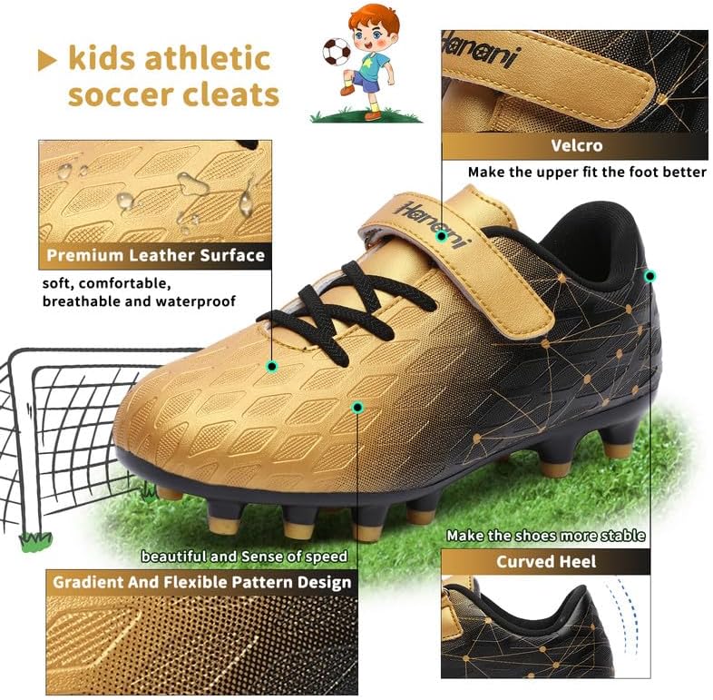 Hanani Boys Soccer Cleats Kids Girls FG/AG Soccer Athletics Sport Shoes Training Shoes Running Shoes Teenager Indoor Outdoor Football Shoes Sneakers for Unisex