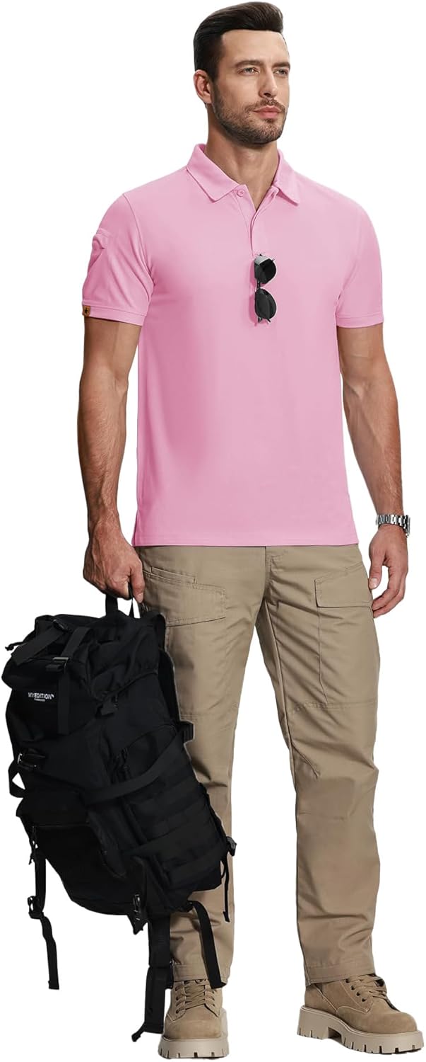 ZITY Mens 2 Pack Polo Shirts Short Sleeve Performance Sports Golf Shirt for Men Tactical Shirt