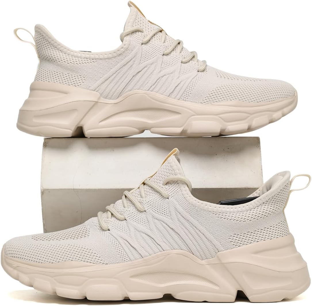 Mens Slip On Running Shoes Athletic Walking Trainers Lightweight Breathable Mesh Tennis Sneakers