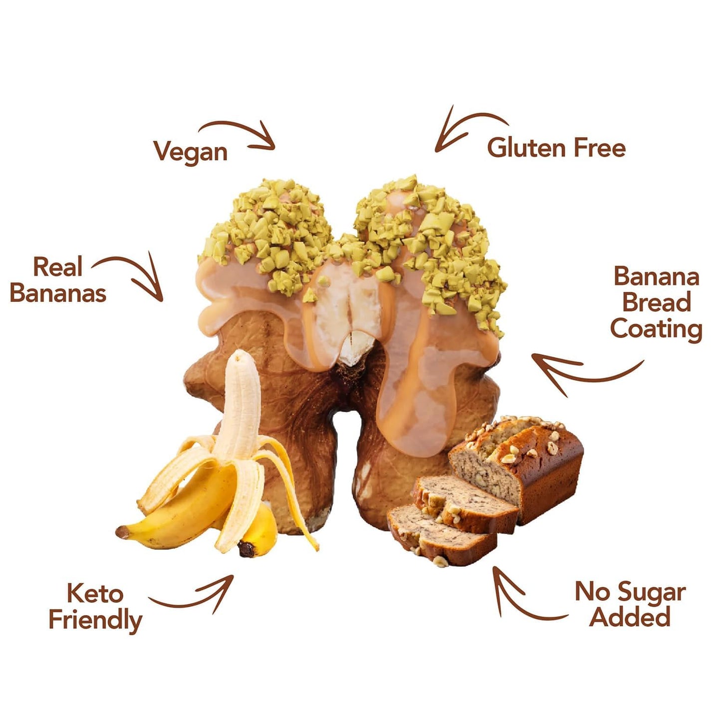 Earthside Farms Banana Bread Walnuts 1oz, 16 Pack – Vegan, Gluten-Free, Low Carb, Keto Friendly Snack – Sweet & Crunchy Candied Walnuts with Real Banana Flavor – Perfect for On-the-Go, Work, School