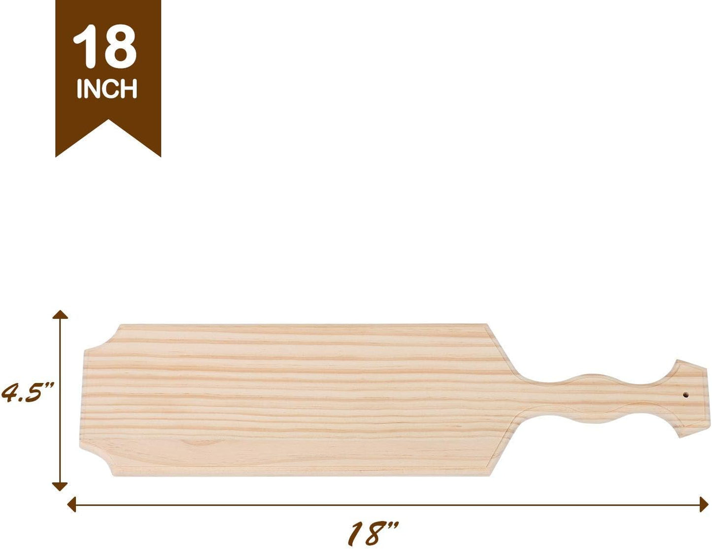 BATTIFE 18Inch Sorority and Fraternity Paddles 2Pack, Unfinished Pine Wood Paddle for Greek, Frat Solid Wooden Paddle