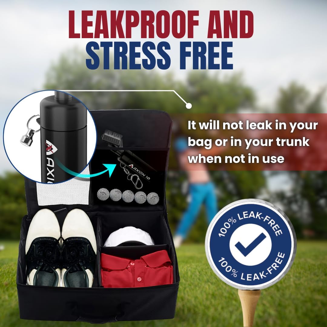 Premium Club Cleaner for Golf Bag & Microfiber Golf Towel, Heavy Duty Magnetic Clip; Golf Brush and Groove Cleaner, Golf Club Cleaner Brush, Great Golf Gift, 4oz Golf Club Water Brush (Perfect Size)