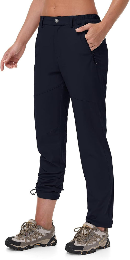 TBMPOY Women's Lightweight Hiking Pants Water Resistant Quick Dry Travel Work Outdoor Fishing Pants Zipper Pockets
