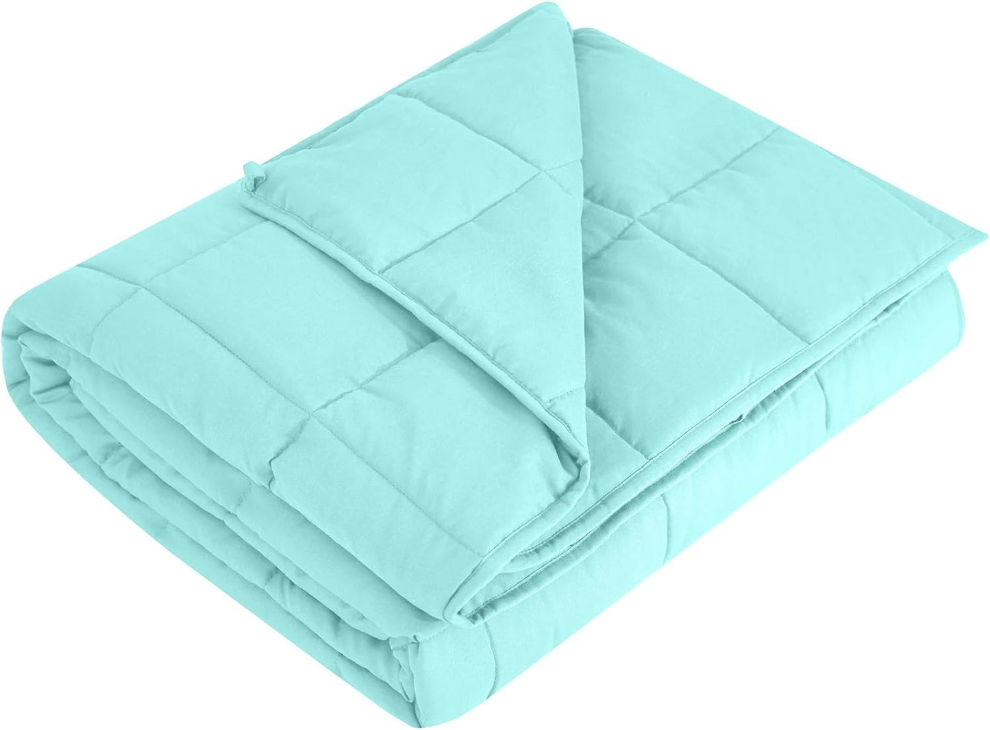 L'AGRATY Weighted Blanket - 48"x72" 15lbs Cooling Breathable Heavy Blanket with Glass Beads for Adult All-Season