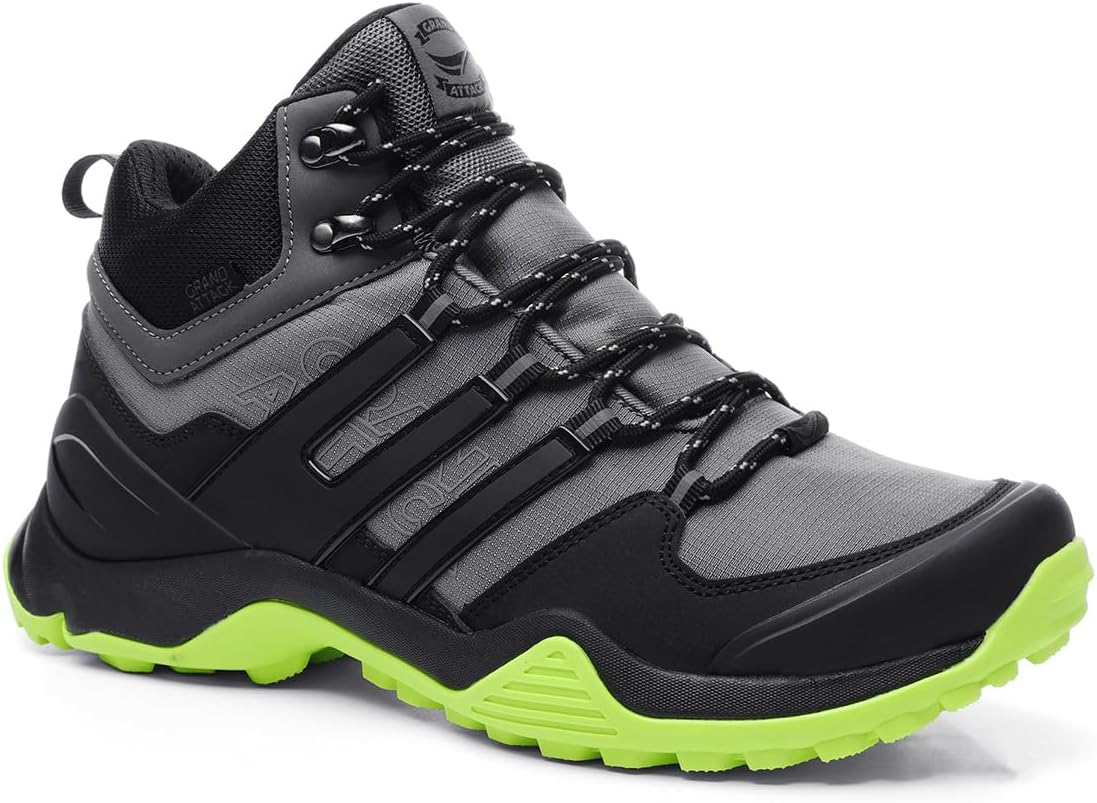 Men's Mid Waterproof Hiking Boots Lightweight Approach Trekking Comfortable Backpacking Non Slip Work Shoes Outdoor Camping Travel Cross Trainer Sneakers