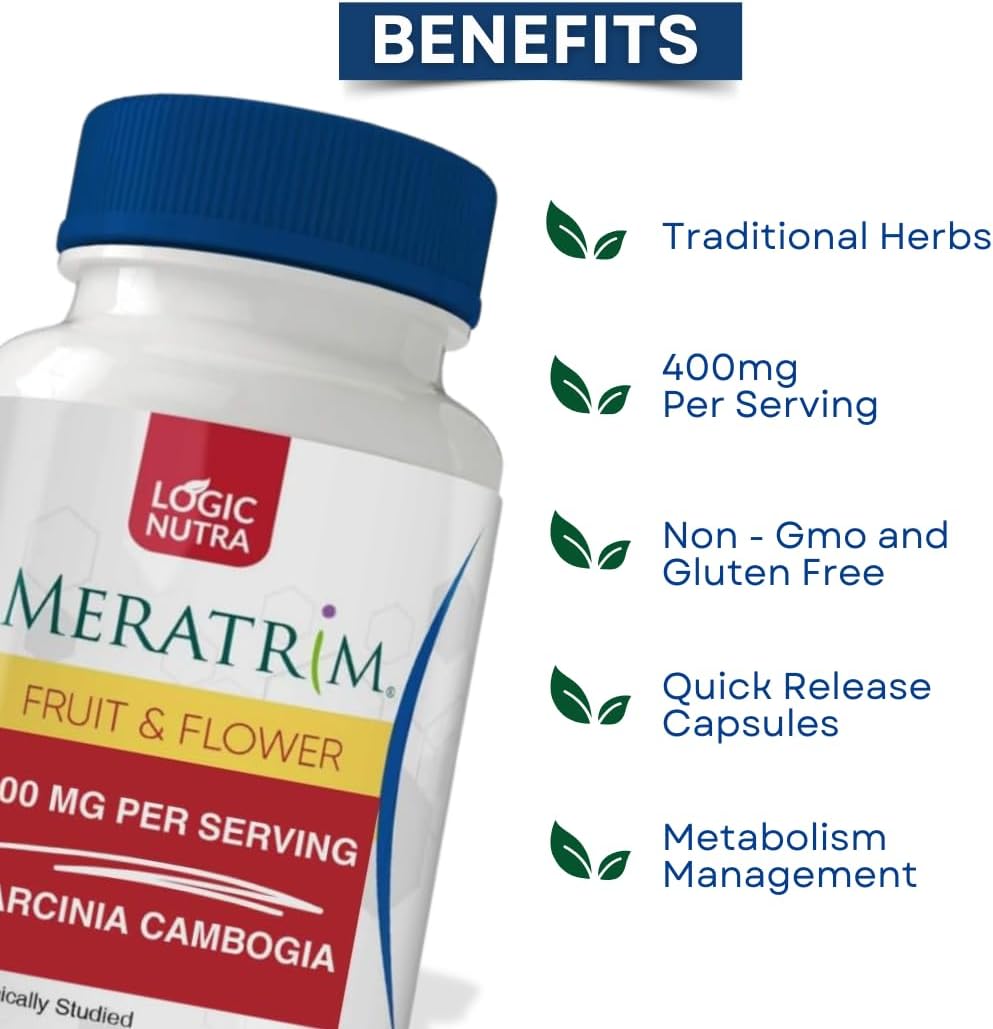 Meratrim Proprietary Blend 400 mg - Garcinia Mangostana (Fruit Rind) Extract - Stimulant Free - 60 Vegetable Capsules