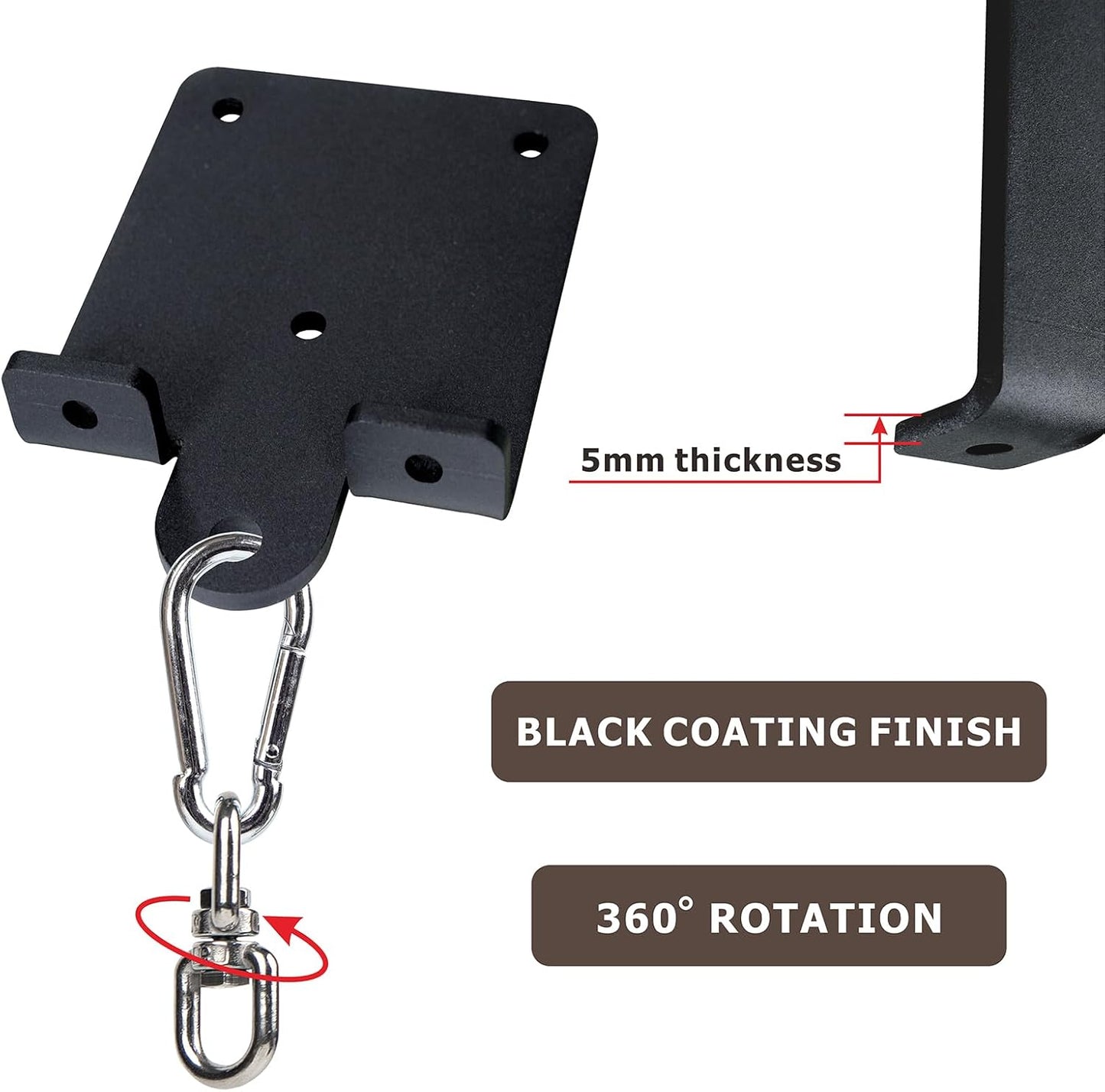 Heavy Punching Boxing Bag Hanger - Heavy Duty Bag Hanger Bracket,360° Rotation Wall Ceiling Mount Wood Beam Hook for Boxing Muay Thai Training,Aerial Yoga Swing & Hammock