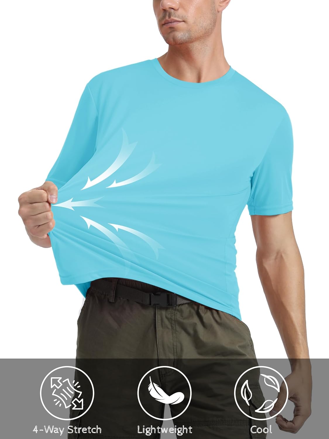 MAGCOMSEN Men's Short Sleeve UPF 50+ T-Shirt Quick Dry Rash Guard Athletic Running Swim Top Tee Performance Water Shirts