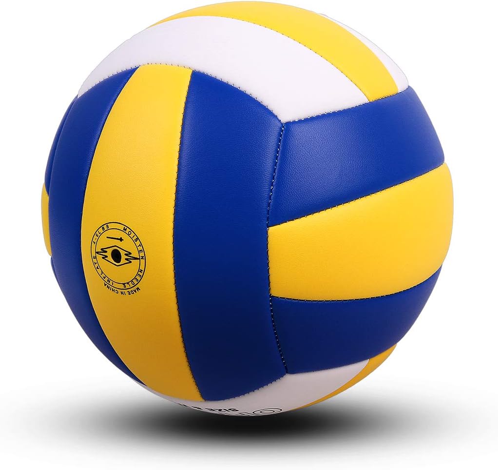 Volleyball Size 5 PU Leather Soft Indoor Outdoor Volleyballs Sports Training Game Play Ball for Beginner, Teenager, Adult, 8.2