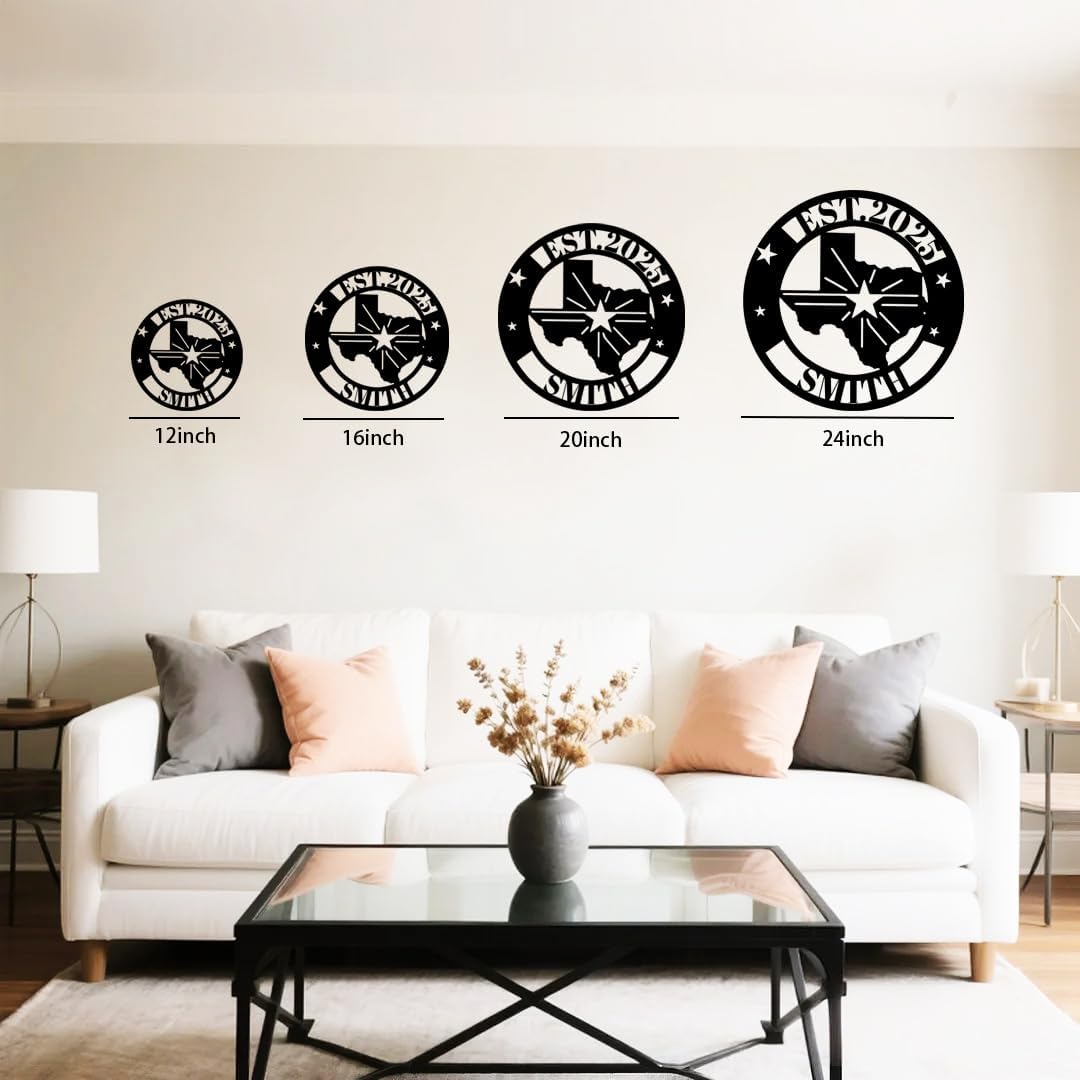 Personalized Texas Map Metal Name Sign | Custom Metal Signs | Decoration Yard Sign | Indoor Decor Gift for Women, Men, Wife, Parents, Couple