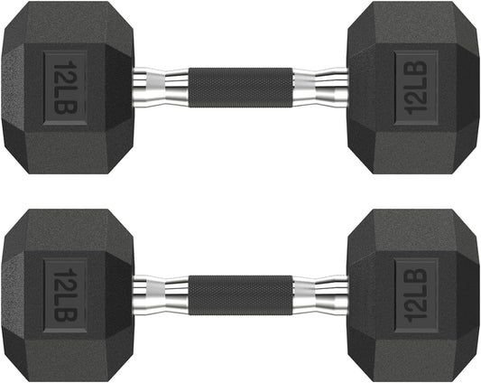 Hex Dumbbell Set 2.5-400 lb, Rubber Encased Exercise & Fitness Dumbbells, Weights Dumbbells Set of 2, Hand Weight for Strength Training