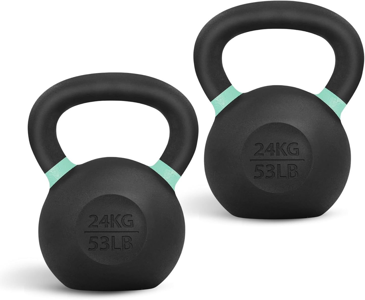 Yes4All Powder Coated Cast Iron Kettlebell Strength Training Kettlebells Weight Set for Full Body Workout, Home Gym
